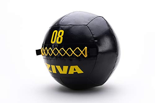 ZIVA Performance Wall Ball 8 Kg Bola de Pared, Unisex Adulto, Negro/Amarillo, Talla única