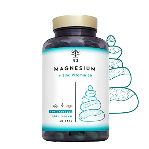 ZMA Magnesio Zinc Vitamina B6 Contribuye al Mantenimiento Nivel Testosterona y Energia Reduce Cansancio. Sistema Inmunitario. 120 Cápsulas Clorofila. Certificado VEGANO CE.N2 Natural Nutrition