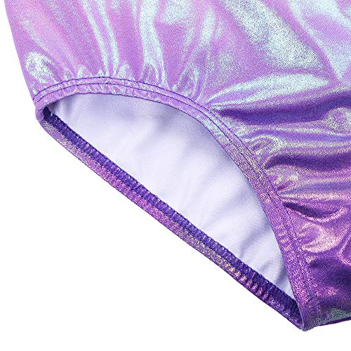 ZNYUNE Niña Maillot de Gimnasia Color Degradado sin Manga 180 Morado 14A