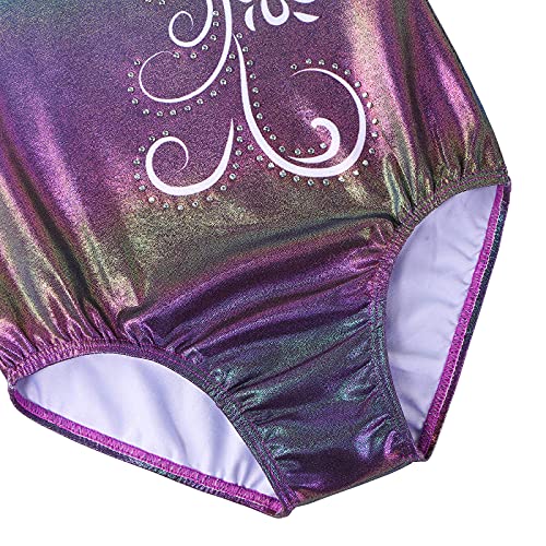 ZNYUNE Niña Maillots de Gimnasia Impreso Mangas Largas 269 Verde-Azul 14A