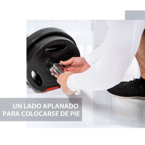 zoomyo Peak Power Discos de Pesas, Set de 4 Pesas con Agujero estándar de 30 mm, compatibles con Las Barras Cortas y largas habituales, con Tres Asas para el Entrenamiento Libre