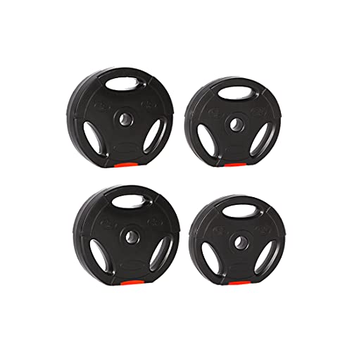 zoomyo Peak Power Discos de Pesas, Set de 4 Pesas con Agujero estándar de 30 mm, compatibles con Las Barras Cortas y largas habituales, con Tres Asas para el Entrenamiento Libre