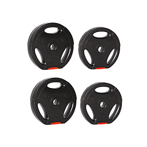 zoomyo Peak Power Discos de Pesas, Set de 4 Pesas con Agujero estándar de 30 mm, compatibles con Las Barras Cortas y largas habituales, con Tres Asas para el Entrenamiento Libre