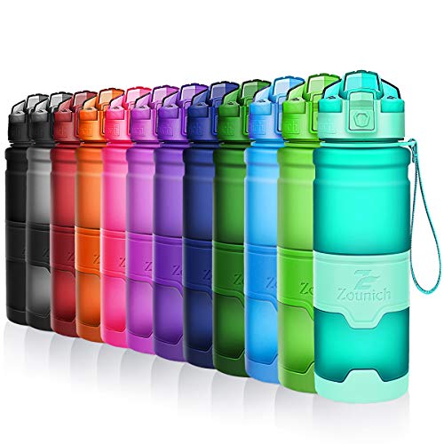 ZOUNICH Botella Agua Deporte Botellas Agua Niños sin BPA, Reutilizable Tritan Plástico Ecologica con Filtro, 400ml/500ml700ml/1l, Cantimploras para Gimnasio, Bicicleta, Colegio, Oficina, Viajes