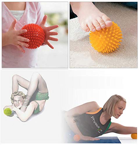 Zsh - Bola de masaje con forma de espina para entrenamiento de erizo, bola de masaje de palma, masaje muscular, relajación muscular, yoga, fascia, 7,5 cm, B