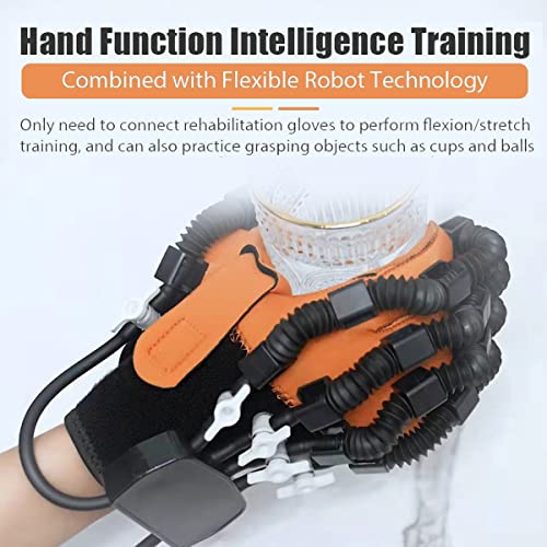 ZWJABYY FéRula De Entrenamiento Funcional De Mano,Guante De Robot De RehabilitacióN,Equipo De Ejercicio De MuñEca De Dedo De HemiplejíA De Accidente Cerebrovascular,OrangeLefthand-L