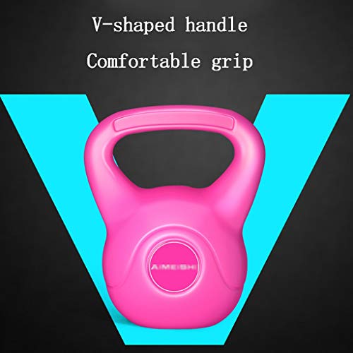 ZXQZ Pesa de Gimnasia Kettlebells, Pesas Fijas, Pesas de Neopreno, Ideales para Clases de Fitness o Rutinas de Ejercicios En El Hogar Rosa Mancuerna pequeña (Size : 6kg)