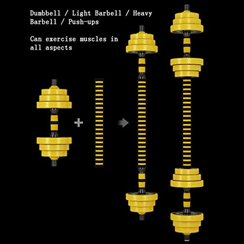 ZYCSKTL Mancuernas Peso Consigna Ajustable Barra De Sub-Campana, con Funda De Goma For Proteger Sub-Campana, Equipo De La Aptitud Profesional Mancuerna De Hierro (Color : Yellow, Size : 20kg)
