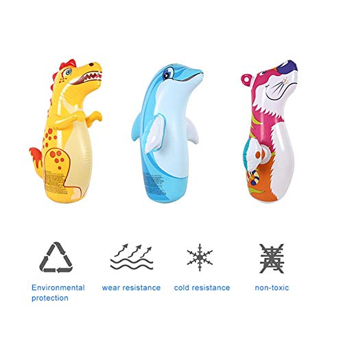 ZZBB Bolsa Inflable De Dinosaurio T-Rex De 38 Pulgadas, Bolsa De Boxeo para Niños con Acción De Rebote, Bolsa De Boxeo Inflable Juguetes Interactivos para Regalo De Niños,C