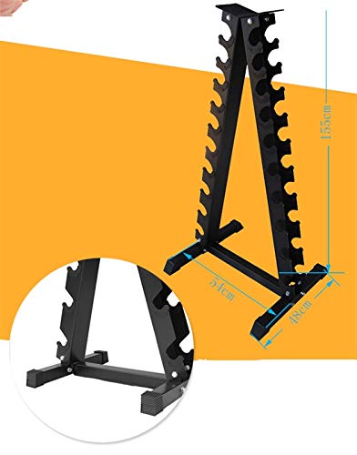 ZZRS Mancuerna de Almacenamiento en Rack, 10 Pares for Uso doméstico, Pesa Rack de Mancuernas hexagonales, A-Frame mancuerna Rack (Color : Black)