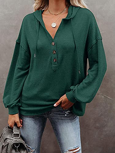 ABINGOO Mujer Sudaderas con Capucha Casual Sudadera Manga Larga Sweatshirt Suelto Oversize Invierno Otoño Suéter Pullover Tops(Verde,XL)