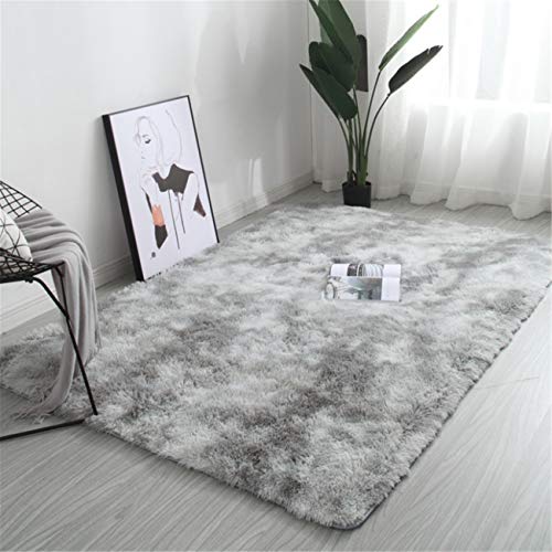 Alfombras de Interior Modernas Ultra Suaves LYKEJI, alfombras mullidas para Sala de Estar, adecuadas para el Dormitorio de los niños, decoración del hogar, alfombras de guardería (Gris, 80 x 120 cm)