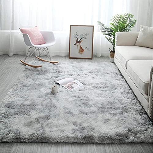 Alfombras de Interior Modernas Ultra Suaves LYKEJI, alfombras mullidas para Sala de Estar, adecuadas para el Dormitorio de los niños, decoración del hogar, alfombras de guardería (Gris, 80 x 120 cm)