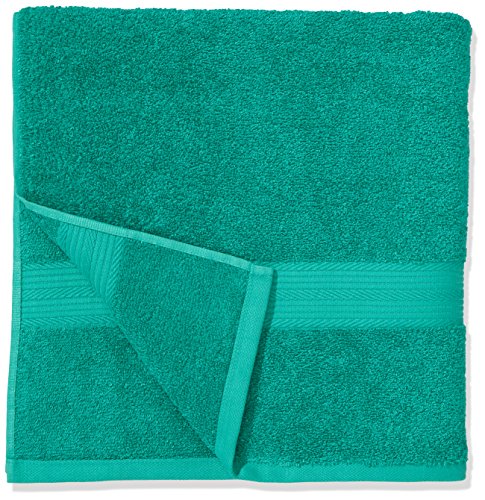 Amazon Basics - Juego de toallas (colores resistentes, 2 toallas de baño y 2 toallas de manos), color verde