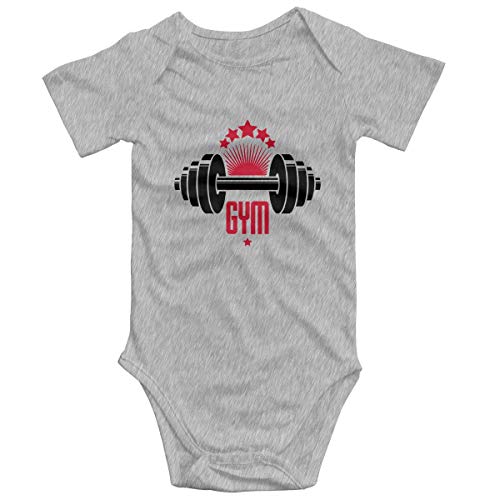 AOOEDM Gym Fitness Levantamiento de Pesas Romper Unisex Baby Body Divertido Mono Tops para bebé Gris