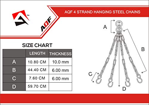 AQF Saco De Boxeo Cadena Acero, Saco Boxeo 4 Cabos Cadenas, Bolsa Boxing Giratorios Heavy Duty Cadena De Acero Inoxidable para Muay Thai, Entrenamiento Boxeo MMA