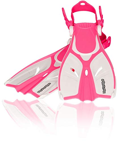 AQUAZON Aletas para niños Alicante, Aletas para bucear Ajustables, Ideales para bucear con esnórquel, bucear o como Aletas de natación, Aletas para bucear con esnórquel, Colour:Pink, Size:27/31