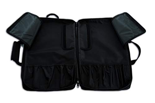 Arcos Bolsas para Cuchillos, Mochila porta Cuchillos Mochila para Chef, Capacidad 9 piezas, Poliester 600D con recubrimiento de PVC, Tamaño 330 x 480 x 185 mm, Color Negro, CUCHILLOS NO INCLUIDOS