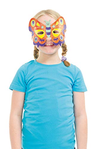 Baker Ross Caretas de Mariposas para Colorear (Paquete de 6) Manualidades para fiestas de disfraces infantiles