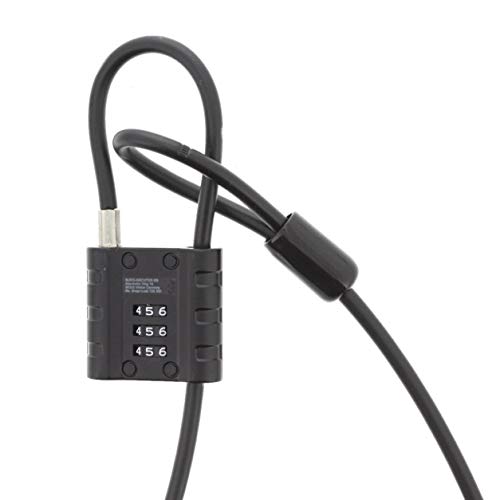 BURG-WÄCHTER Candado de cable con cerradura de combinación, Candado cuerda para bicicleta, Moto, Patinete eléctrico, Muebles de jardín, 725 300 Snap+Lock, Negro, 3 m