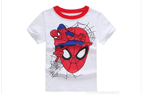 Camiseta de algodón para bebé con diseño de héroe con texto en inglés "Super-h-e-l-d", Blanco, 6-7 años