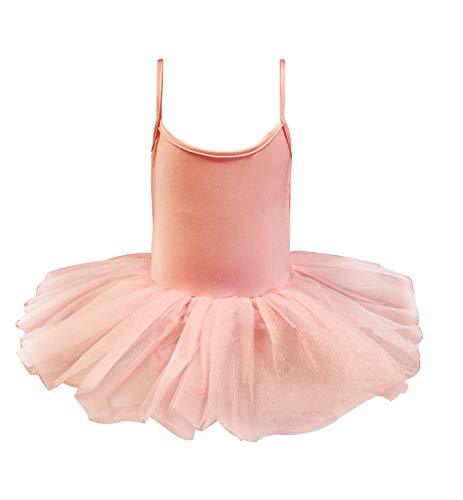 Carnavalife Maillot de Ballet Danza Mujer Elástica con Falda Tutu de Tirantes Finos (Rosa, M)