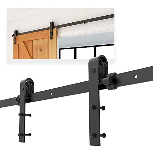 CCJH 6FT/1.83M Herraje para Puerta Corredera Kit de Accesorios para Puertas Correderas, Contiene Guía de suelo ajustable