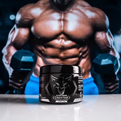 Creatina Monohidrato SÓLO 100% CREAPURE® | Vitastrong Creatina en Polvo Puro | Fina y Soluble | para el desarrollo de masa muscular y Preworkout.