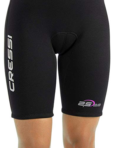 Cressi Med X Traje monoshort, Mujer, Negro/Rosa, XS/1 (40/42)