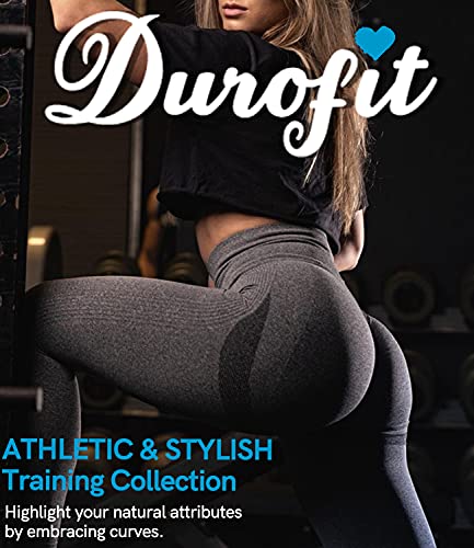 DUROFIT Mallas Pantalones Deportivos Leggings Mujer Mallas Deportivas Fitness Leggins Polainas de Yoga Training Fitness Estiramiento Gris S