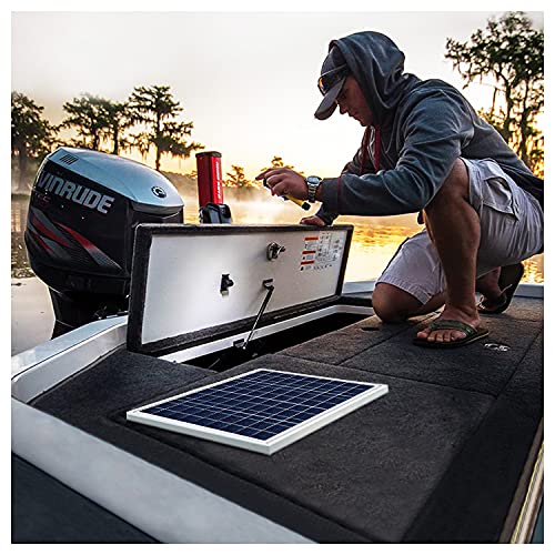 ECO-WORTHY Kit Solar 10W 12V: 1 Panel Solar 10W + Controlador de Carga 10A + 1 par de Pinzas Cocodrilo para cargar las Baterías 12V de Autocaravana, Barco, Lámpara de Jardín