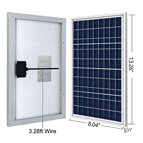 ECO-WORTHY Kit Solar 10W 12V: 1 Panel Solar 10W + Controlador de Carga 10A + 1 par de Pinzas Cocodrilo para cargar las Baterías 12V de Autocaravana, Barco, Lámpara de Jardín