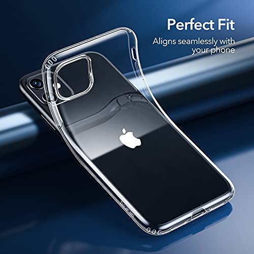 ESR Funda Compatible con iPhone 11(2019) 6,1”, Carcasa Antigolpes y Anti- Arañazos con Parachoques de TPU Suave Flexible, Compatible con Carga Inalambrica, Transparente