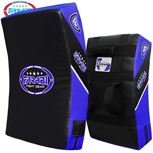 Farabi Thai Pad Kick Shield MMA Kickboxing Muay Thai Training Pad Arm Pad Strike Shield(Single Unit) (Blue Black)