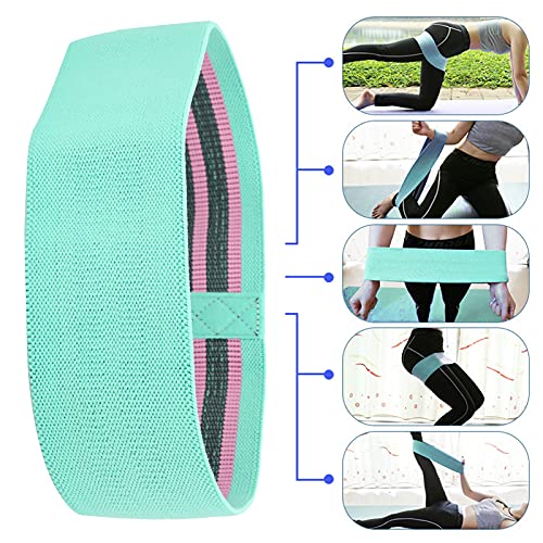 FECAMOS Bandas de Entrenamiento de Gimnasia de Yoga, Banda de Resistencia de Fitness de Tela Suave Suave y Plegable para Deporte para Interior(Mint Green)