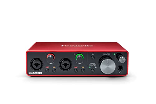 Focusrite Scarlett 2i2 3rd Gen, Audio Interface, 1, Rojo