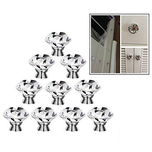 Gearmax® 10pcs 30mm Noble diamante cristalino de la forma de cristal Armario Gabinete cocina Cajón Desmontable Perilla Knob Handle manejar manija del tirón