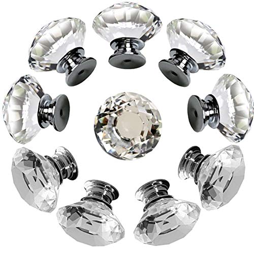 Gearmax® 10pcs 30mm Noble diamante cristalino de la forma de cristal Armario Gabinete cocina Cajón Desmontable Perilla Knob Handle manejar manija del tirón