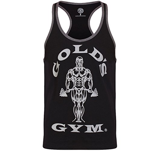 Gold's Gym La Aptitud del Músculo Sin Mangas del Chaleco Stringer, Joe Contraste, Negro/Gris Marl, 2X-Grande