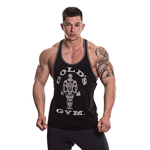 Gold's Gym La Aptitud del Músculo Sin Mangas del Chaleco Stringer, Joe Contraste, Negro/Gris Marl, 2X-Grande