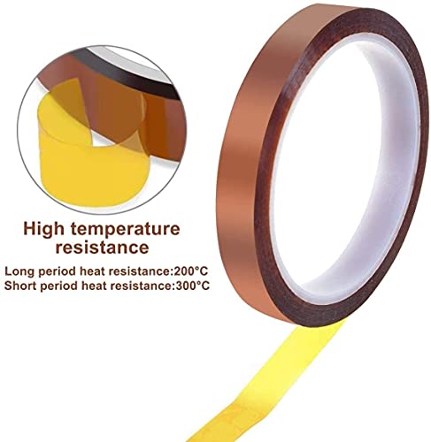 GTIWUNG 6 Rollos Cinta Termica Cinta, Resistente al Calor Cinta de Sublimación para Impresión por Transferencia de calor y Aislamiento, Soldadura por ola (3mm/6mm/8mm/10mm/15mm/20mmx33m, Tawny)