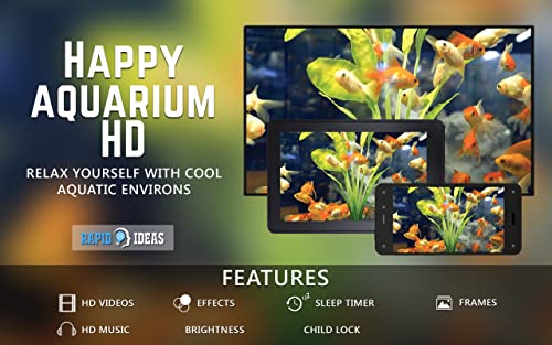 Happy Aquarium HD gratis: decora tu habitación con un hermoso acuario de vida marina en tu televisor HDR 4K, TV 8K y dispositivos de fuego como fondo de pantalla, decoración para las vacaciones de Nav