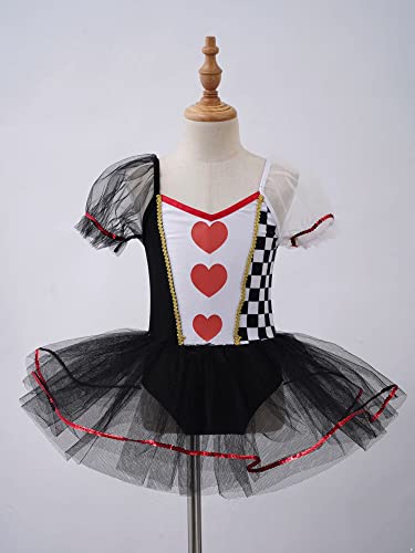 IEFIEL Vestido de Danza Ballet Niña para Fiesta Carnaval Maillot Tutú Princesa de Patinaje Artistico Vestido Lentejuelas de Danza Moderna W Negro 7-8 años