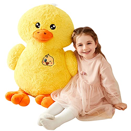 IKASA Animal de Peluche Pato Grande Peluche Gigante Suave - Juguete Suave Peluche Grande Lindo Enorme Jumbo Esponjoso Pato Peluche Gordo de Gran Tamaño - Regalos para Niños (Amarillo, 50cm)