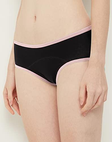 INNERSY Bragas Menstruales Protección de Ropa Interior Niña para Período Algodón Pack de 3(14-16 Años, 3 Negro)