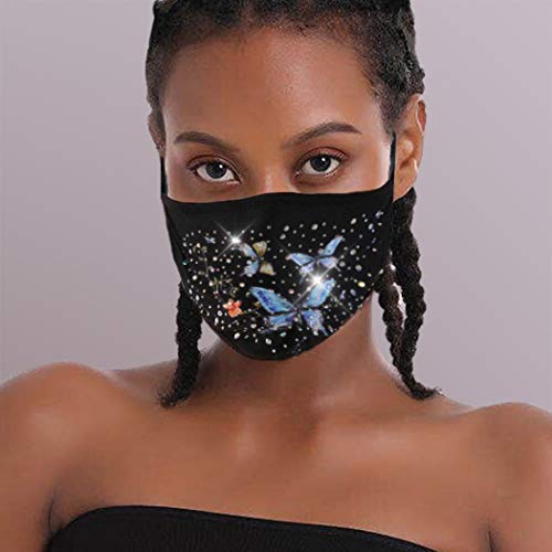 IYOU Mascarada Boca Cubrir Reutilizable Negro Brillante Diamante de imitación Cara Mascaras Mariposa Costoso Pelota Fiesta Boca Cubrir Mardi Gras Genio Disfraz Joyería para Mujer y Muchachas