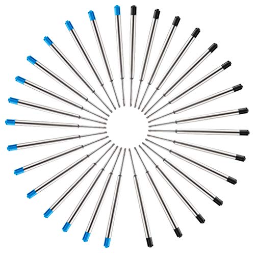 JAOMON Juego de Recambio de 30 Piezas de Bolígrafo Parker Para Recambios de Bolígrafos Parker Recambios Parker negro y Azul Para Bolígrafo de Repuesto Parker Ballpen