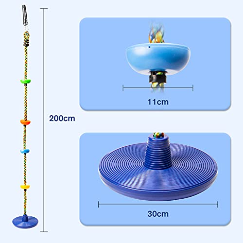 Katomi Cuerda de escalada Swing Tree Kids Swing Swing con plataforma y disco Swing Seat Set Accesorios