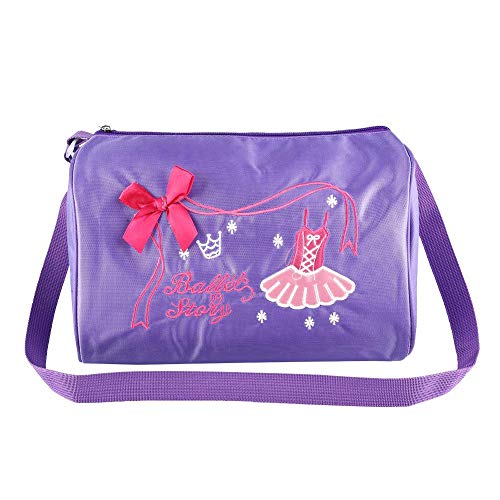 Keenso Bolso Lindo de la Danza niñas, Bolso Bordado de la Mochila del Bolso de la natación del Ballet de la Danza(Púrpura)