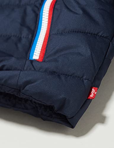 Levi's kids LVN-Puffer de Medios Mixtos Chaqueta, Azul a Cuadros, 6 Meses para Bebés